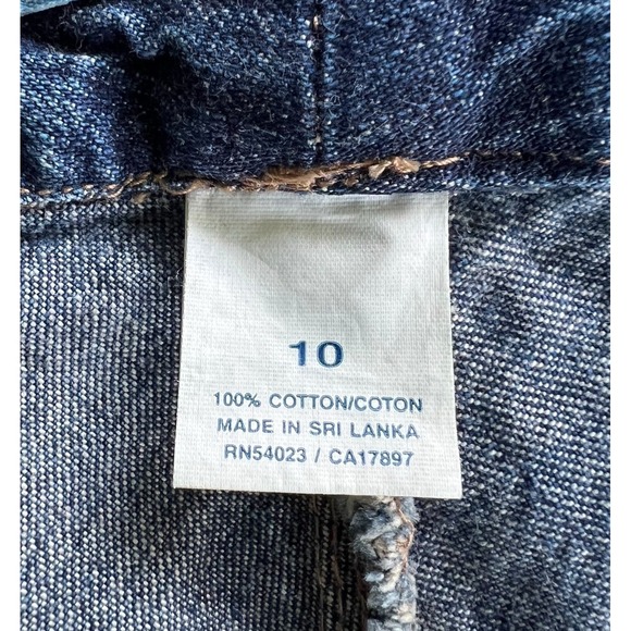 Vtg Y2K Old Navy Denim Maxi Skirt 10 32" Blue‎ Jean Cotton Back Slit No Pockets - Picture 9 of 9